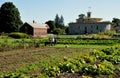 Hancock, MA: Shaker Village Gardens & Round Barn Royalty Free Stock Photo