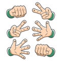 Hand rock paper and scissor clip art