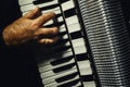 Hand on Accordion While Playing Royalty Free Stock Photo