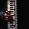Hand on Accordion While Playing Royalty Free Stock Photo