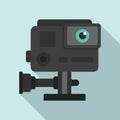 Hand action camera icon, flat style