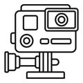 Hand action camera icon, outline style Royalty Free Stock Photo