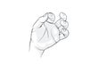 Hand action drawing, hand signals vector