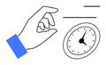 Hand Adjusting Clock Time Highlighting Precision and Time Management Royalty Free Stock Photo