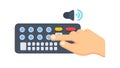 Hand Adjusting Volume on Keyboard, Audio Control, vector design Generative AI Royalty Free Stock Photo