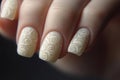 Elegant Micrographic Nail Art Showcasing Intricate Designs and Delicate Details. Generative AI Royalty Free Stock Photo