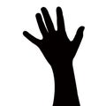 A hand black color silhouette vector