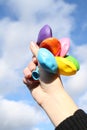 Hand with air balls Royalty Free Stock Photo