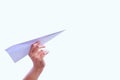 Hand aircraft paper fold to success for design rocket paper