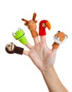 Hand with animal puppets