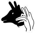 Hand animal shadow vector illustration by crafteroks