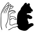 Hand animal shadow vector illustration by crafteroks