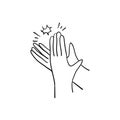 Hand applause illustration with handdrawn doodle style