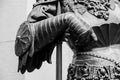 Hand in armour of the medieval knight statue Royalty Free Stock Photo