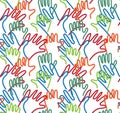 Hand arms palms lines semaless pattern