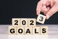 2023 GOALS Wood Blocks Royalty Free Stock Photo