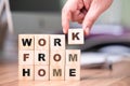 Work From Home Wood Cubes Royalty Free Stock Photo