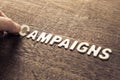 Campaigns Word for Marketing Royalty Free Stock Photo