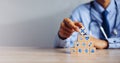 Hand arranging wood block stacking with icon healthcare medical, Insurance for your health medical, Insurance for your health