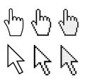 Hand and arrow cursors