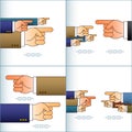 Hand Arrow Pointing Forefinger Team Sign Set Color