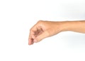 Hand of Asian man. Concept of hand health, exercise or rehabilitation Royalty Free Stock Photo