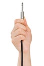 Hand with audio cable Royalty Free Stock Photo