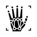 hand augmented reality glyph icon vector illustration Royalty Free Stock Photo
