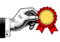 Hand with an award sign Royalty Free Stock Photo