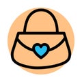 Hand bag, heart fill background vector icon which can easily modify or edit
