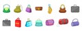 Hand bag icon set, cartoon style Royalty Free Stock Photo