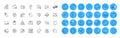 Hand baggage, Chess and Puzzle line icons pack. For web app. Color icon buttons. Vector