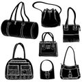 Hand bags fashion set. Royalty Free Stock Photo