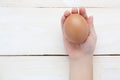 Hand balancing eggs chicks are born