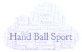 Hand Ball Sport word cloud.