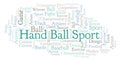 Hand Ball Sport word cloud.