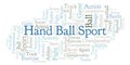 Hand Ball Sport word cloud.