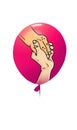 Hand and ballon, color illustration Royalty Free Stock Photo