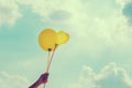 Hand and balloon blue sky Royalty Free Stock Photo