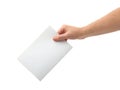 Hand with ballot