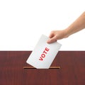 Hand with ballot and box