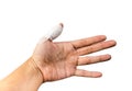 Hand with bandage finger Royalty Free Stock Photo