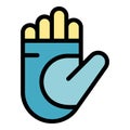 Hand bandage icon color outline vector