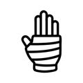 Hand bandage icon vector. Isolated contour symbol illustration