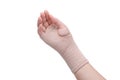 Hand with bandage support