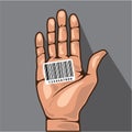 Hand with Barcode vector