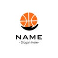 hand with basketball vector logo illustration icon. Simple sport concept Royalty Free Stock Photo