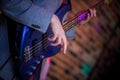 Hand bass player Royalty Free Stock Photo