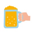 Hand with beer jar beverage icon Royalty Free Stock Photo