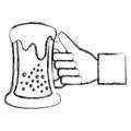 hand with beer jar celebration Royalty Free Stock Photo